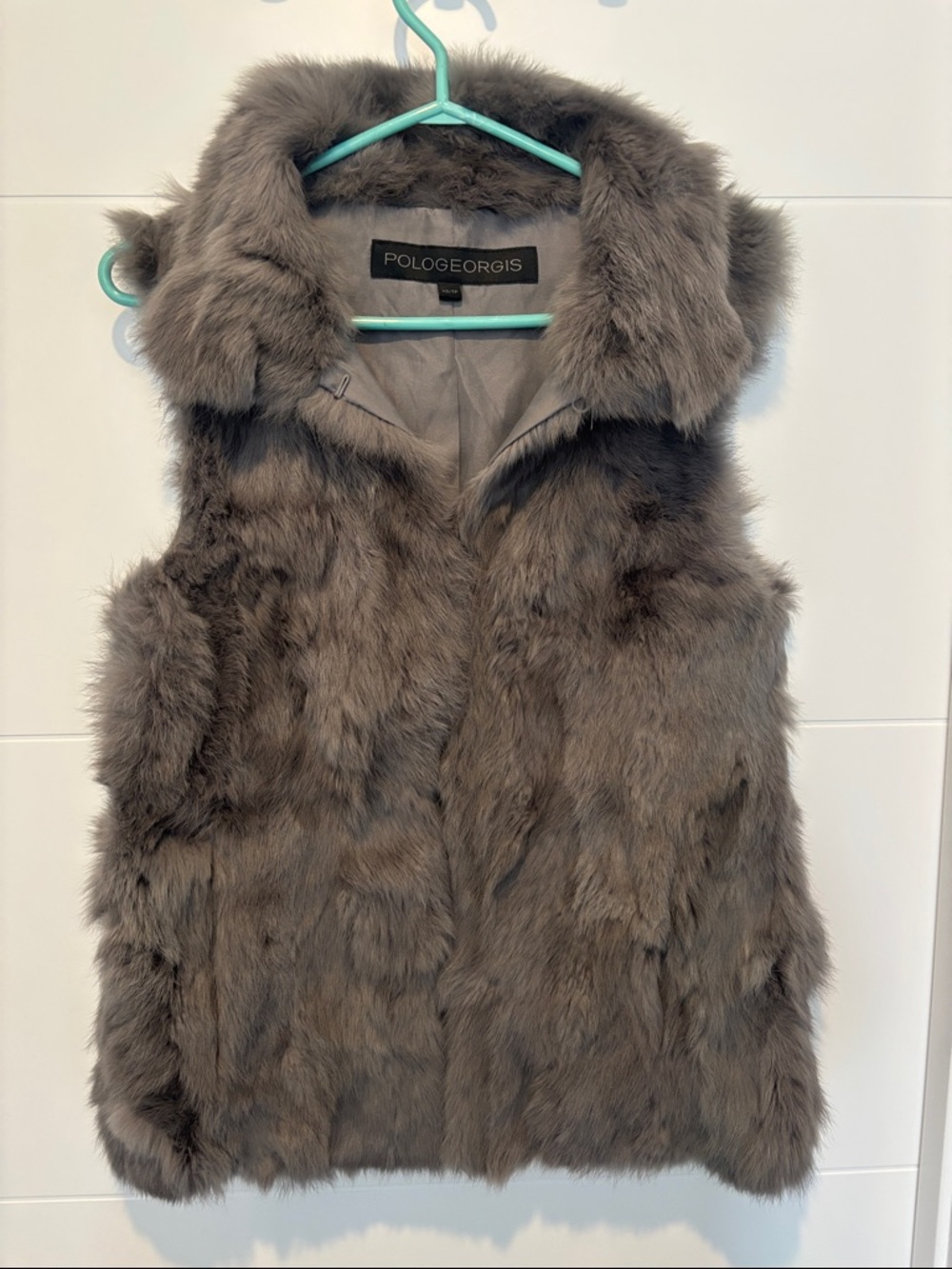 Pologeorgis Taupe/grey 100% Rabbit Fur  Vest